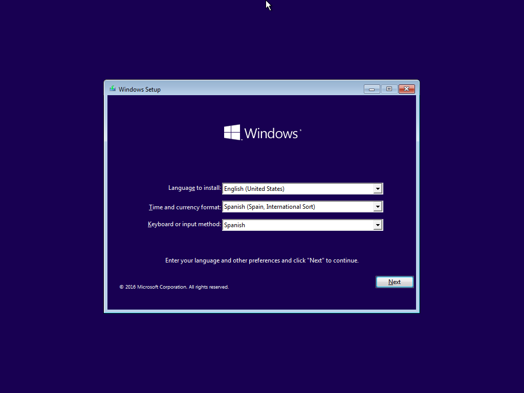 Instalador Windows 10